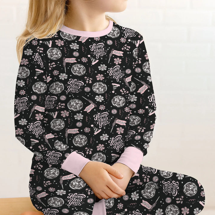Disco New Years Eve Bamboo Two Piece Long Sleeve Pajama Set