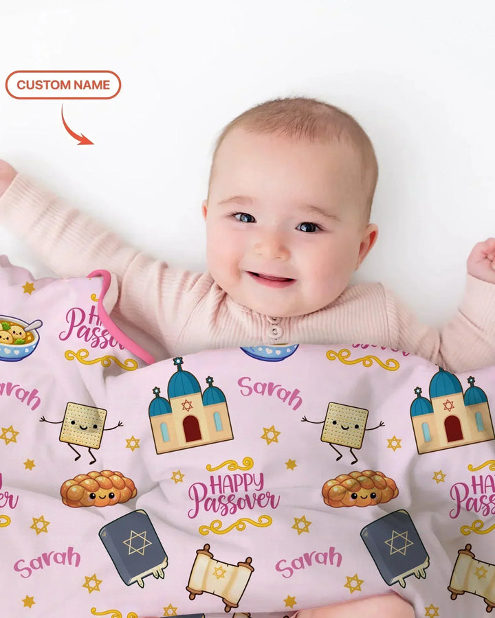 Custom name "Pesach Sameach" Bamboo Blanket