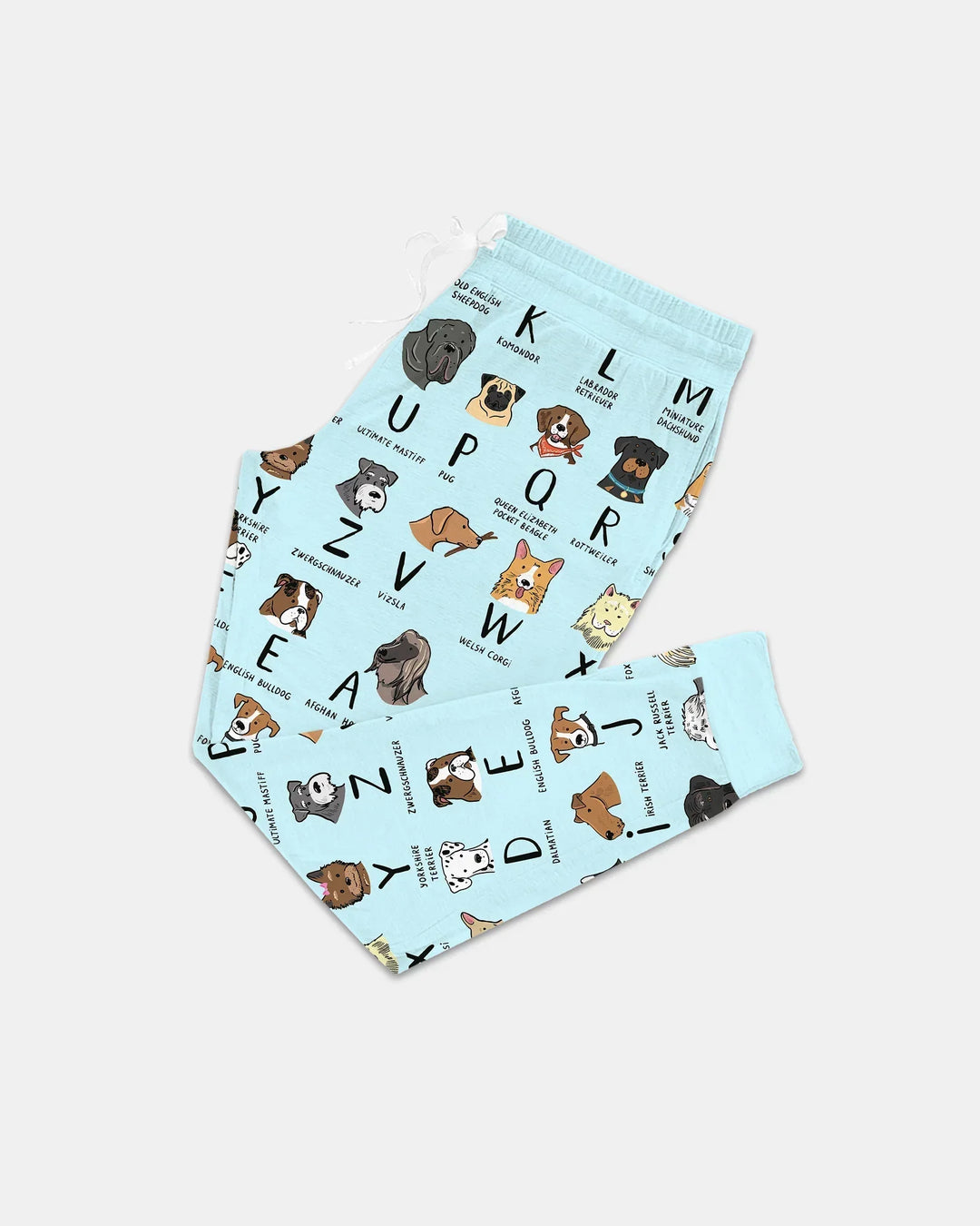 Funny Dogs Alphabet Bamboo Women Pajama Set