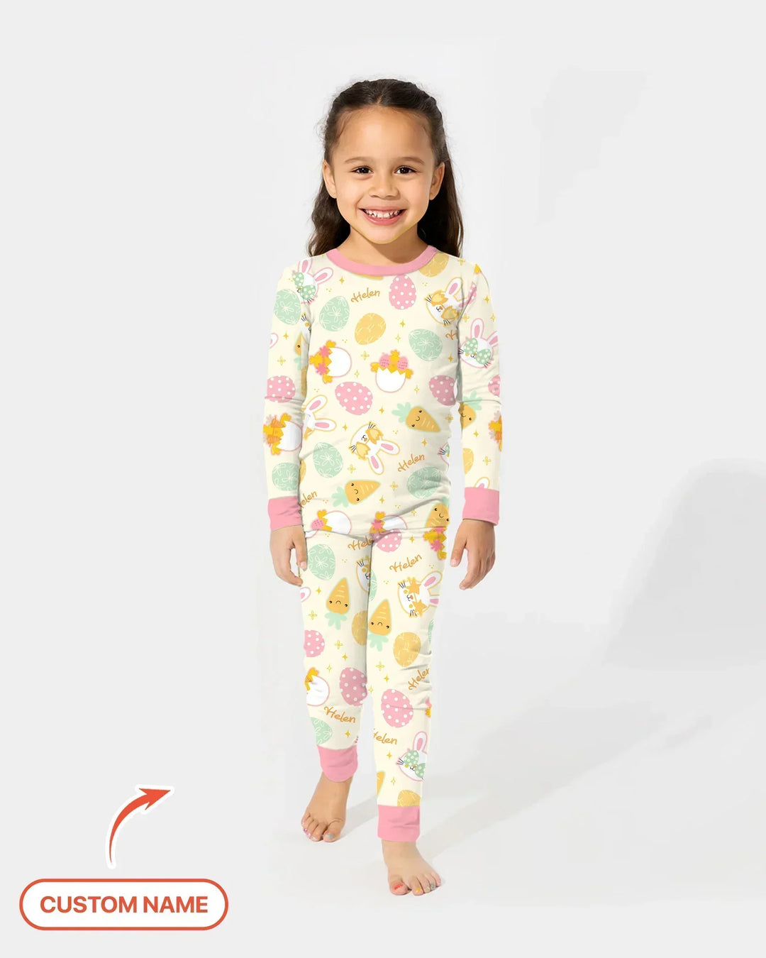 Retro Easter Bamboo Two Piece Long Sleeve Pajama Set