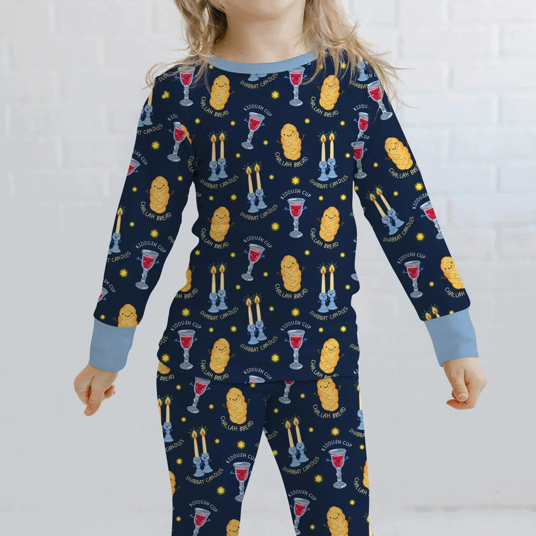 Shabbat Eve Bamboo Two Piece Long Sleeve Pajama Set
