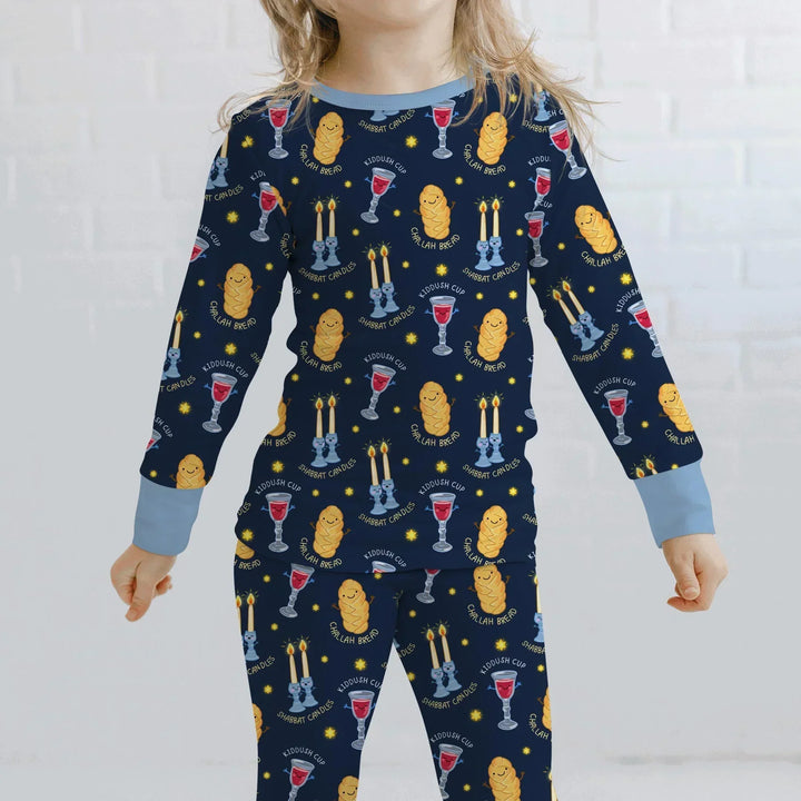 Shabbat Eve Bamboo Two Piece Long Sleeve Pajama Set