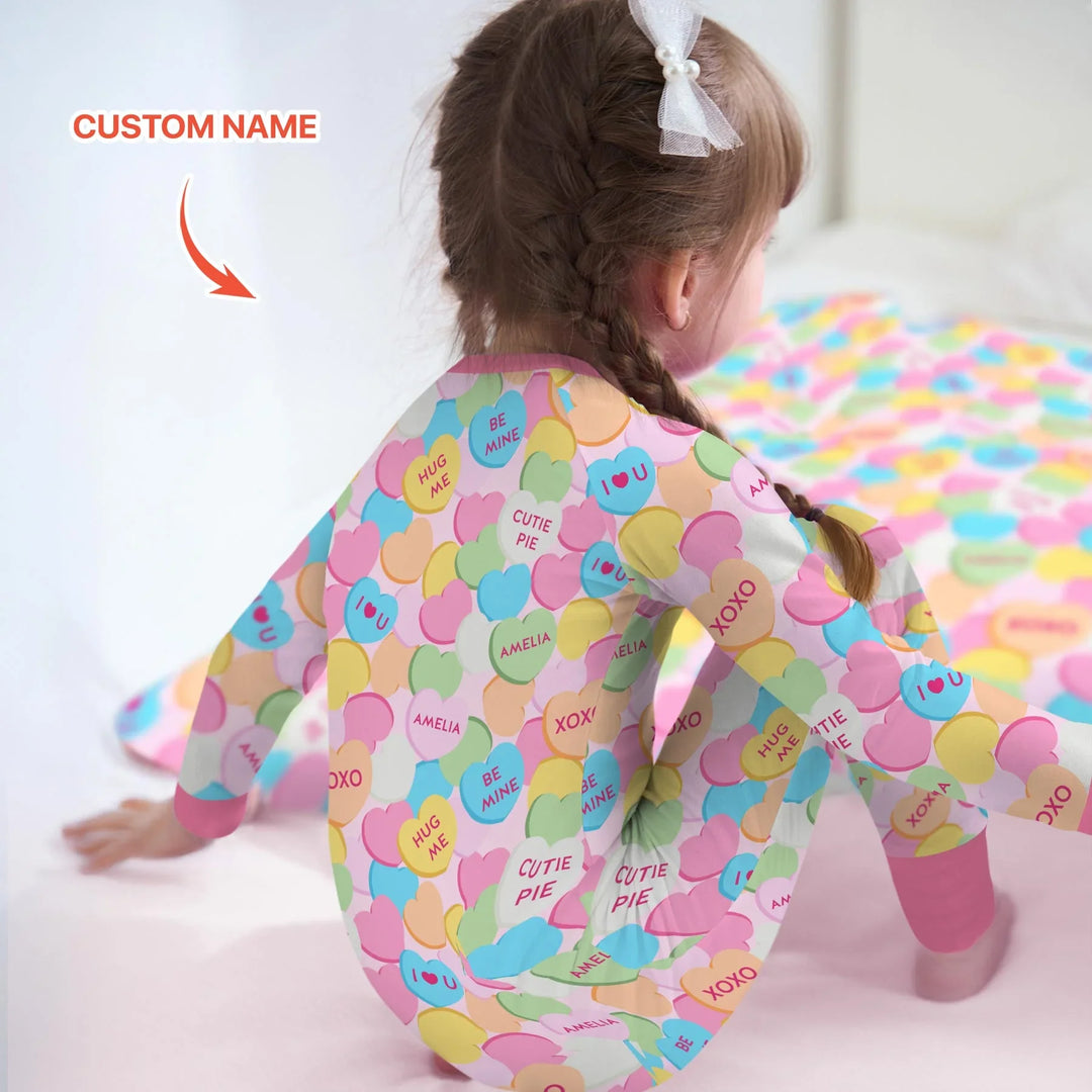 Valentine Candy Crush Family Matching Bamboo Convertible Zippy