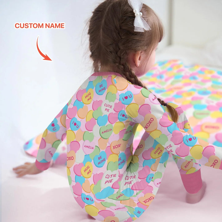 Valentine Candy Crush Family Matching Bamboo Convertible Zippy