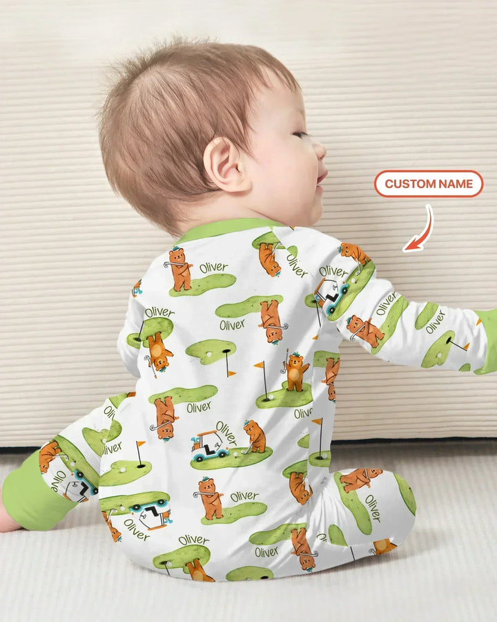 Custom Name Little Bear Golf Club Bamboo Convertible Zippy