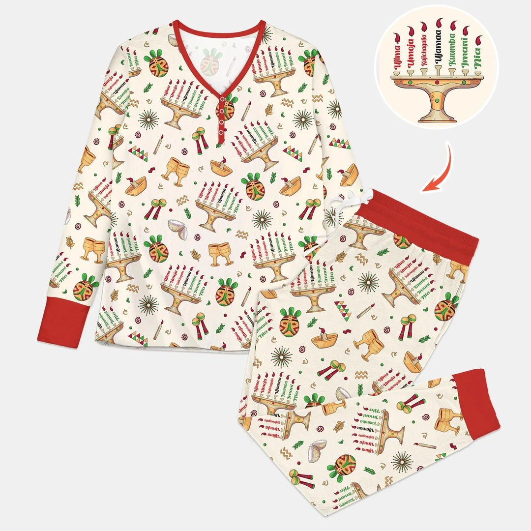 Happy Kwanzaa Bamboo Women Pajama Set