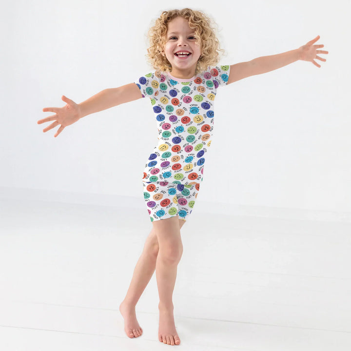 My Emotions Hebrew Bamboo Two Piece Short Sleeve Shorts Pajama Set