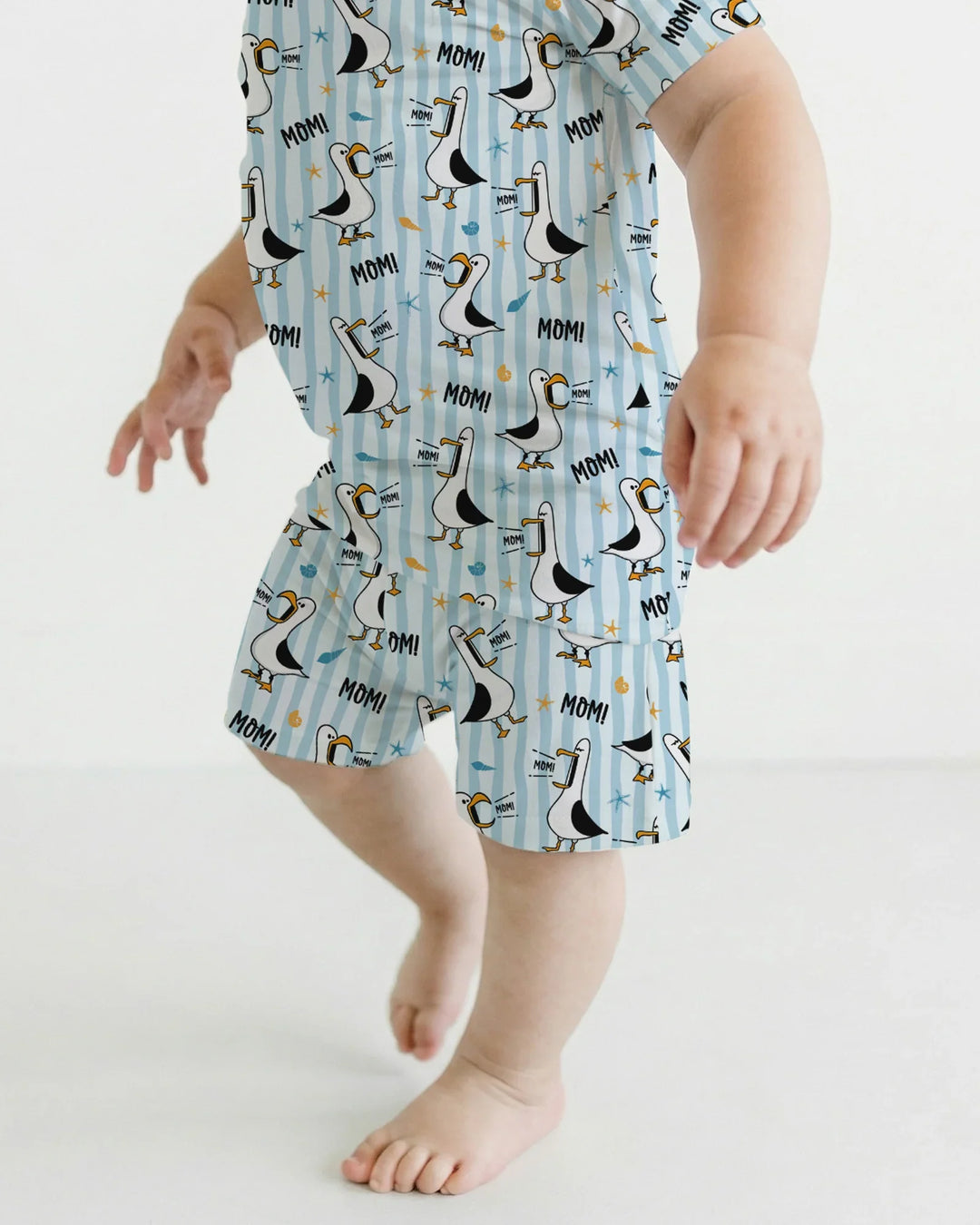 Seagull mom Mom MOM Two Piece Short Sleeve Shorts Pajama Set