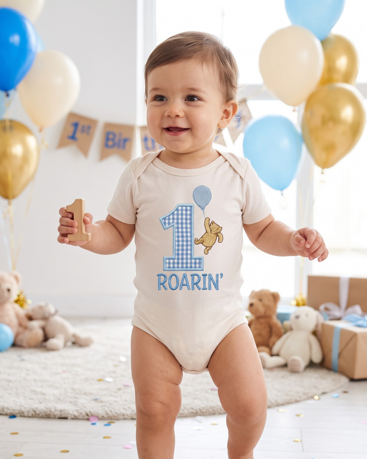Custom Name Sweet Birthday Embroidered Bamboo Bodysuit
