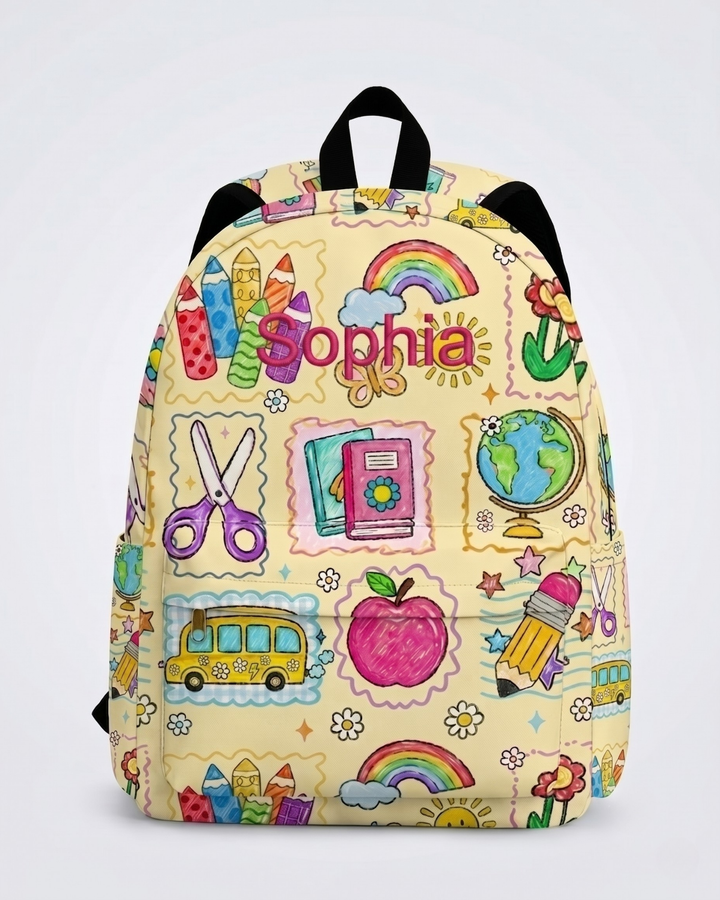 Learning Daydreams Custom Name Embroidered Backpack