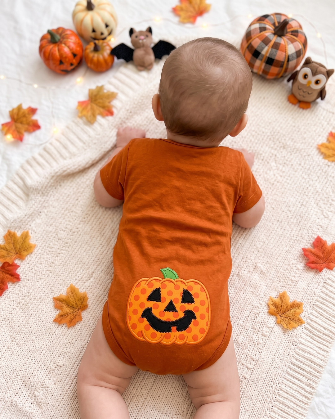 Custom Name First Halloween Embroidered Bamboo Bodysuit