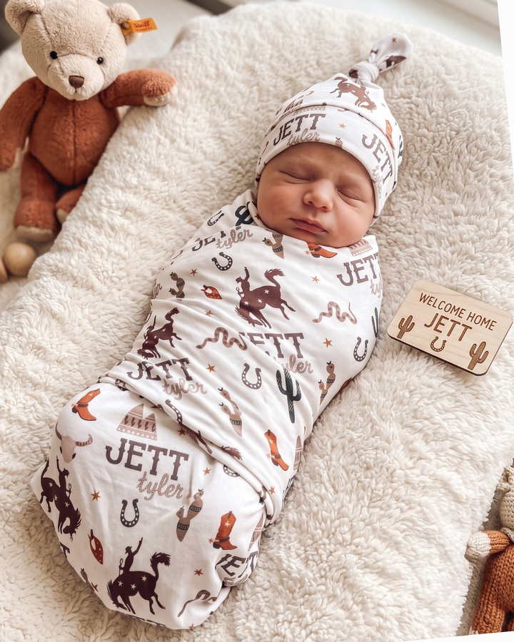 Little Western Rodeo Bamboo Swaddle Blanket