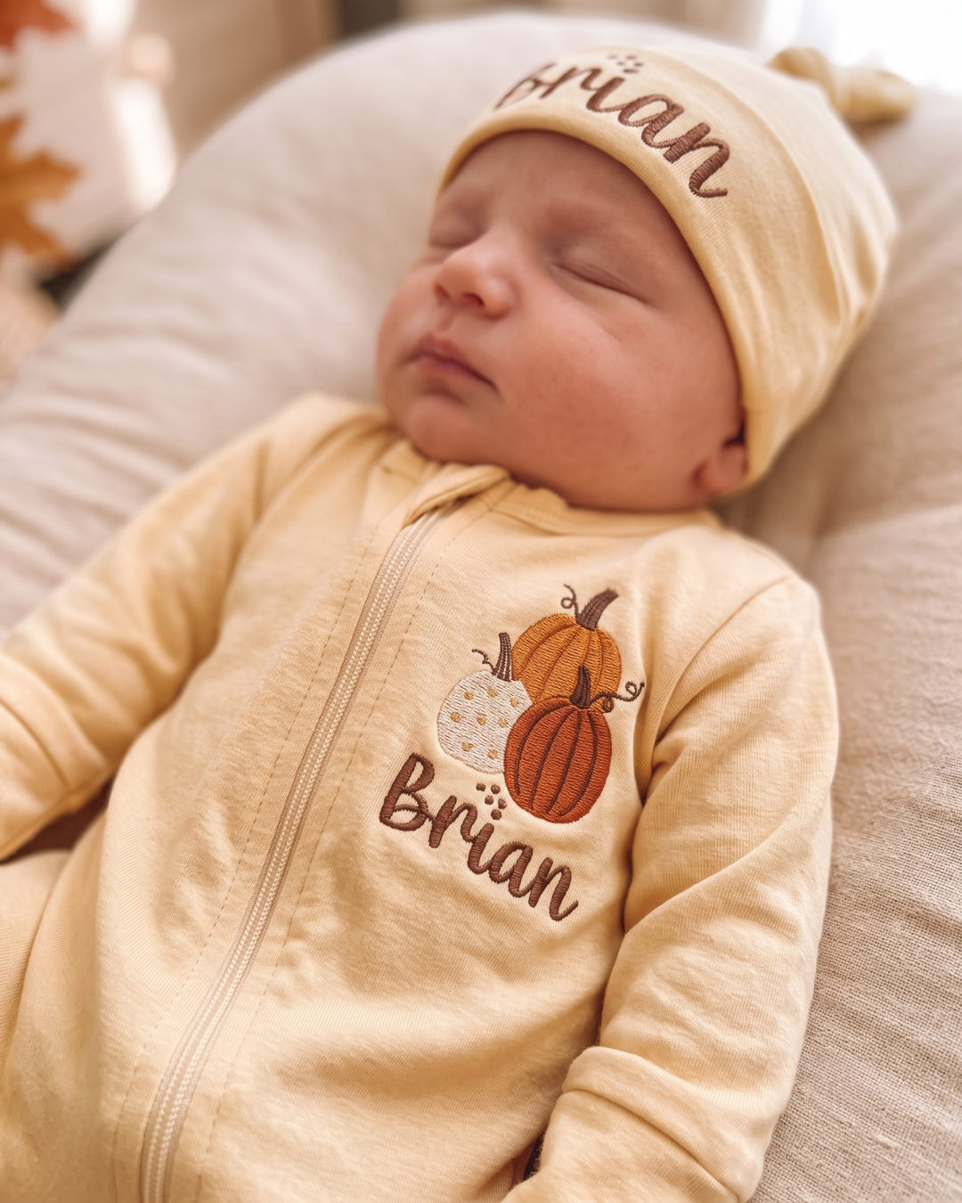 Personalized Pumpkin Patch Embroidered Embroidered Bamboo Hat