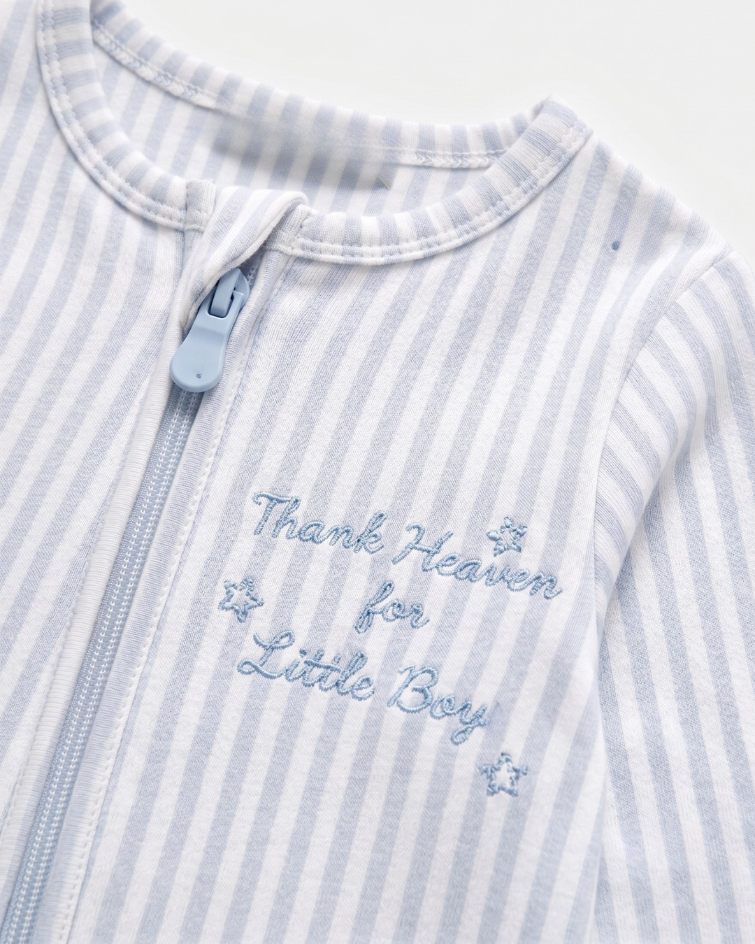 Thank Heaven for Little Boys Bamboo Zipper Footie