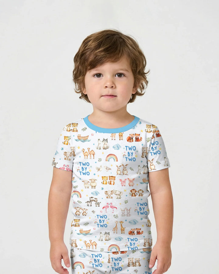 Two By Two Bamboo Two Piece Short Sleeve Shorts Pajama Set