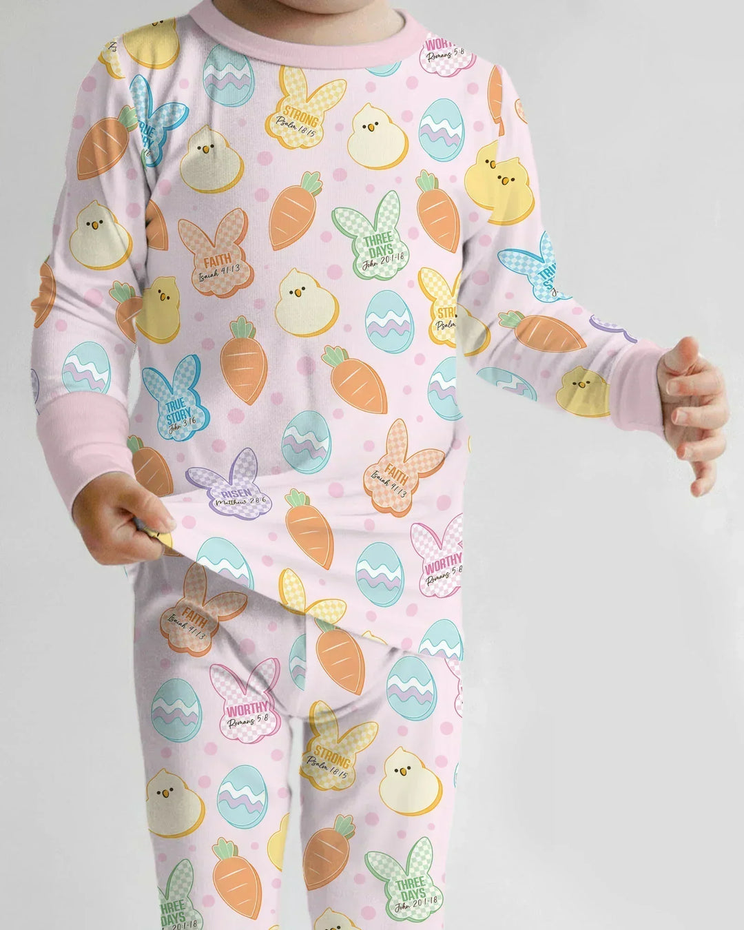 Easter Christian Bunny Bamboo Two Piece Long Sleeve Pajama Set