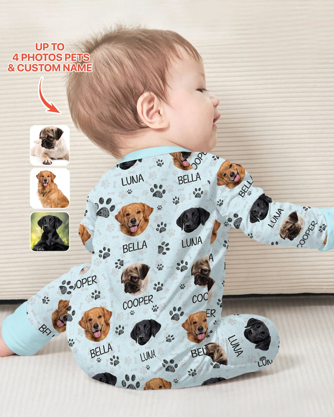 Custom Dog Photo With Paw Bamboo Convertible Zippy