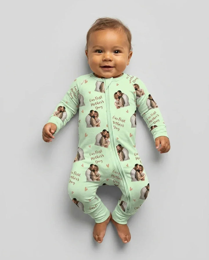 Custom Photo Our First as Parents Bamboo Convertible Zippy