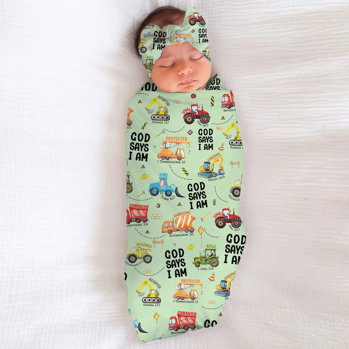 God Says I Am Bamboo Swaddle Blanket