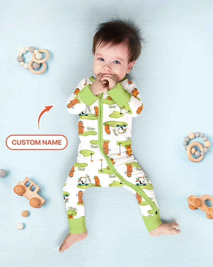 Custom Name Little Bear Golf Club Bamboo Convertible Zippy