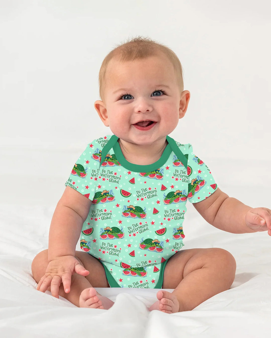 Watermelon Turtle Family Matching Bamboo Bodysuit