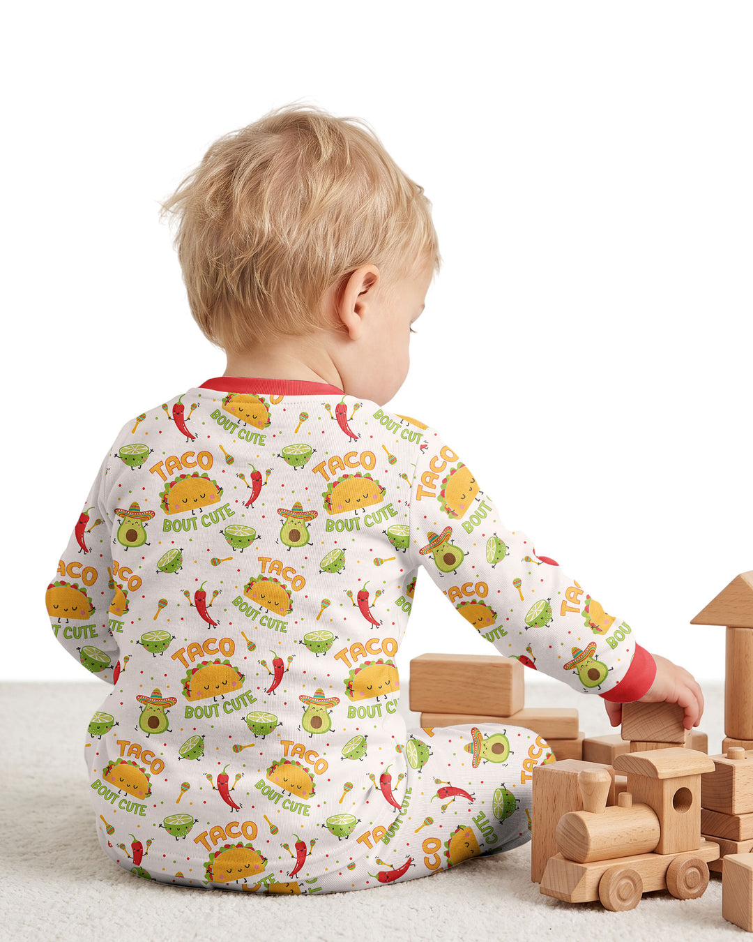 Funny Taco Bamboo Two Piece Long Sleeve Pajama Set