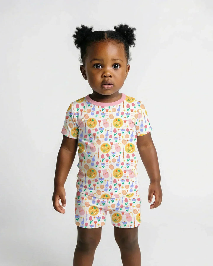 Pesach Sameach Matching Family Bamboo Two Piece Short Sleeve Shorts Pajama Set