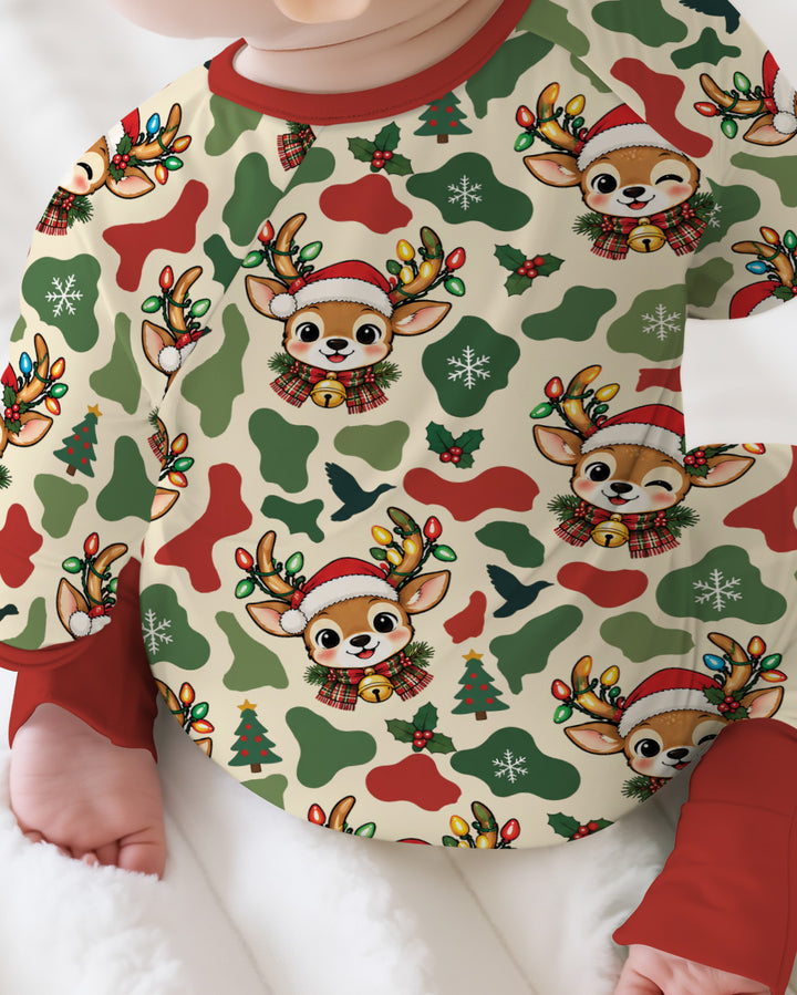 Christmas Deer Hunting Camo Bamboo Convertible Zippy