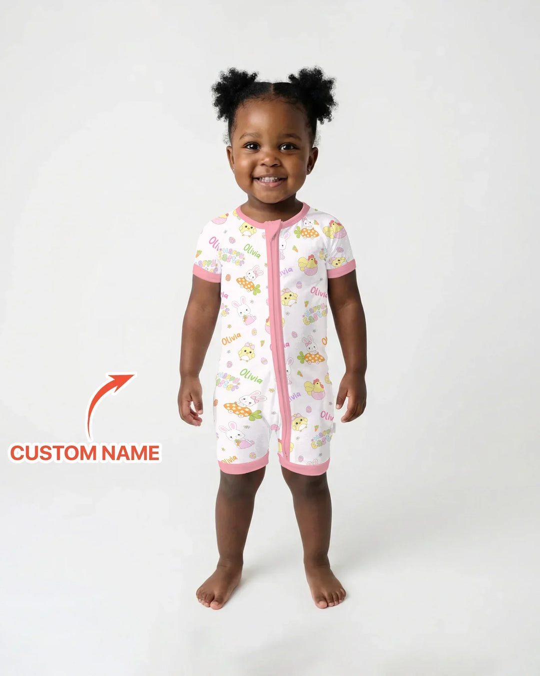 Custom name Happy Easter Bamboo Shorty Zippy