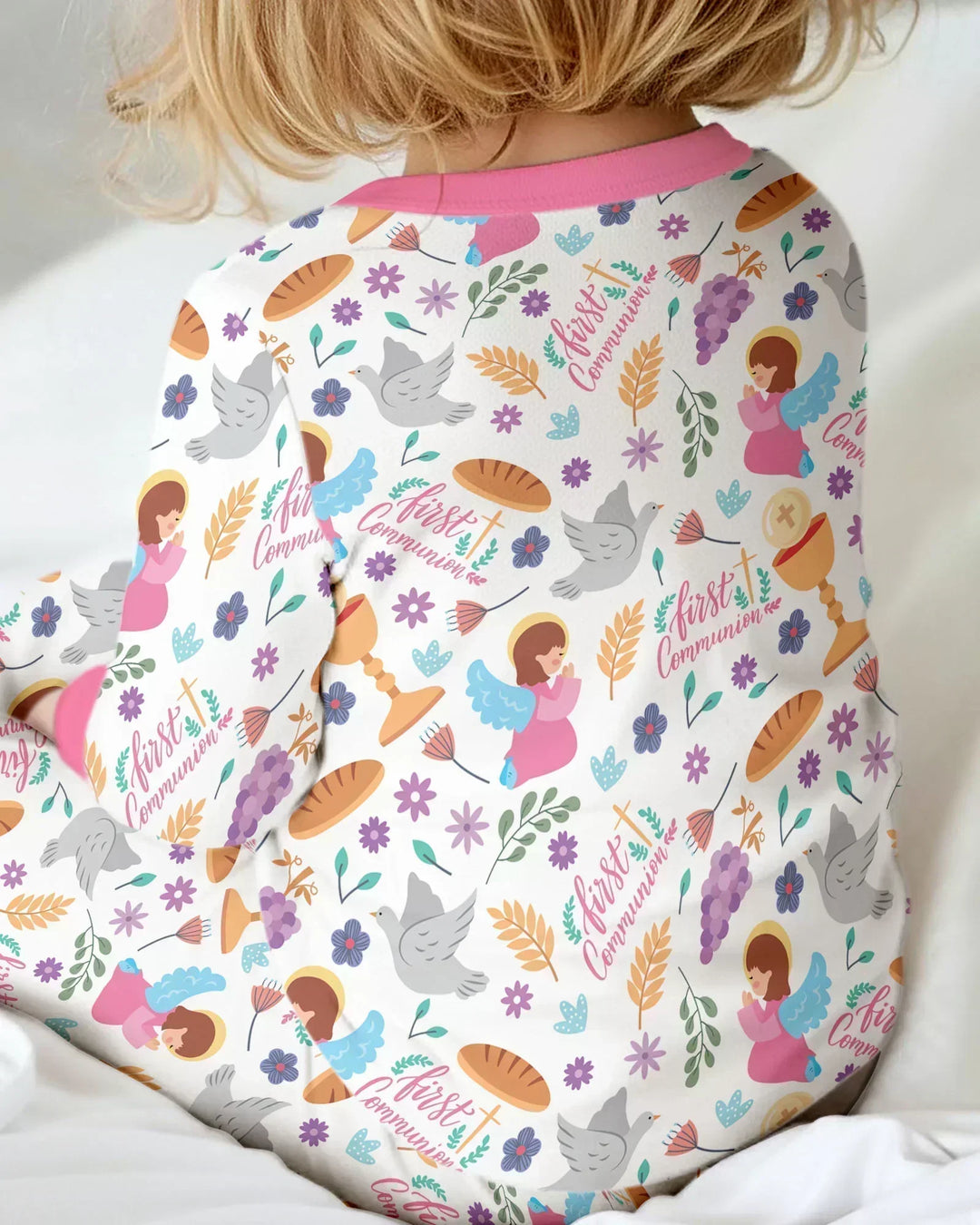 First Communion Bamboo Two Piece Long Sleeve Pajama Set