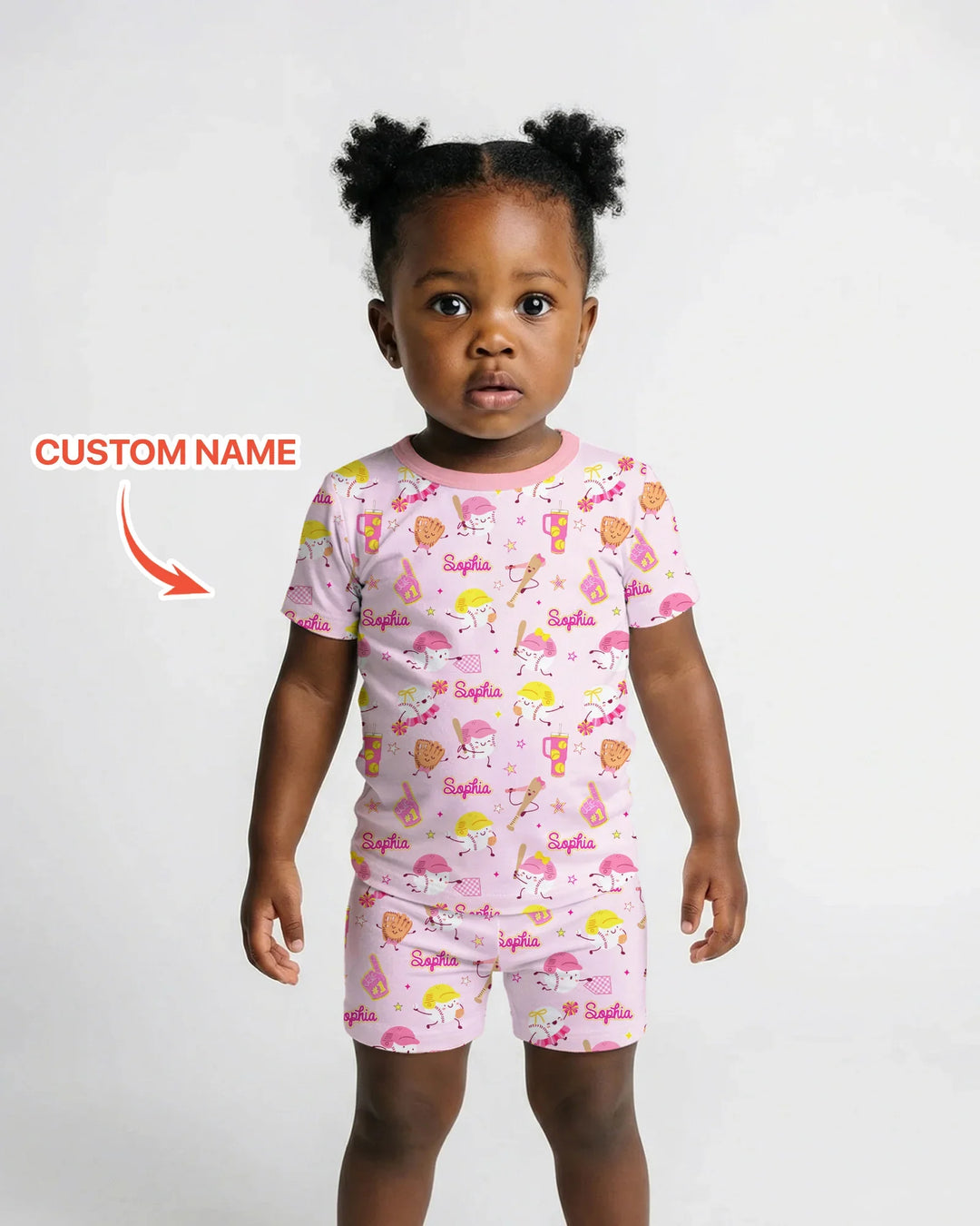 Baseball Mama and Mini Matching Bamboo Two Piece Short Sleeve Shorts Pajama Set