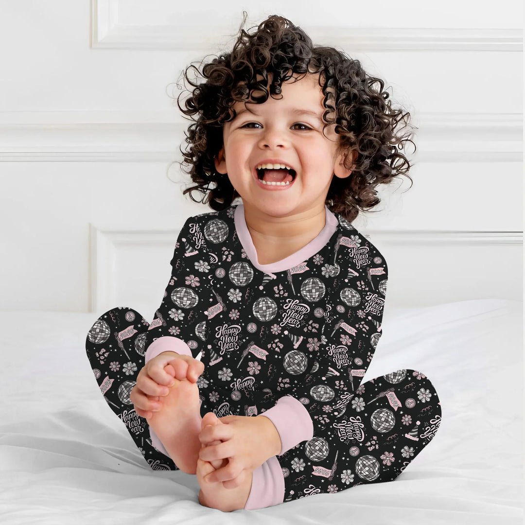Disco New Years Eve Bamboo Two Piece Long Sleeve Pajama Set