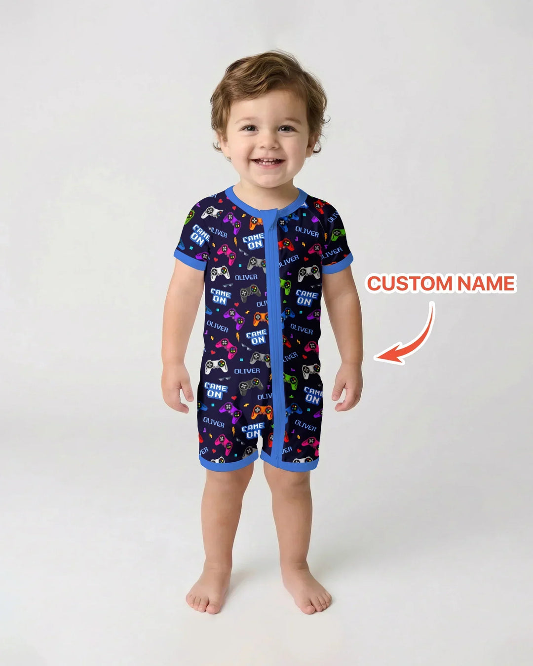 Custom Name Game On Family Matching Bamboo Shorty Zippy