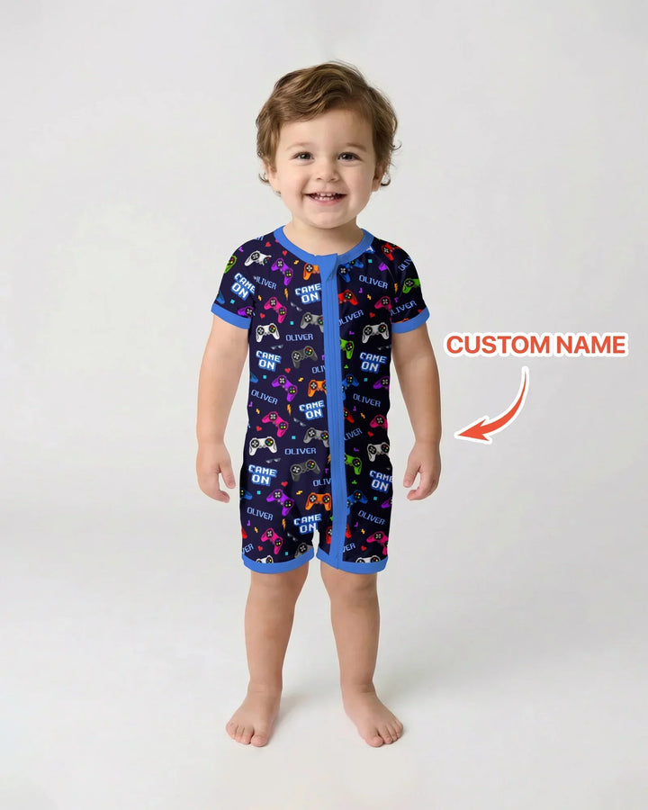 Custom Name Game On Family Matching Bamboo Shorty Zippy