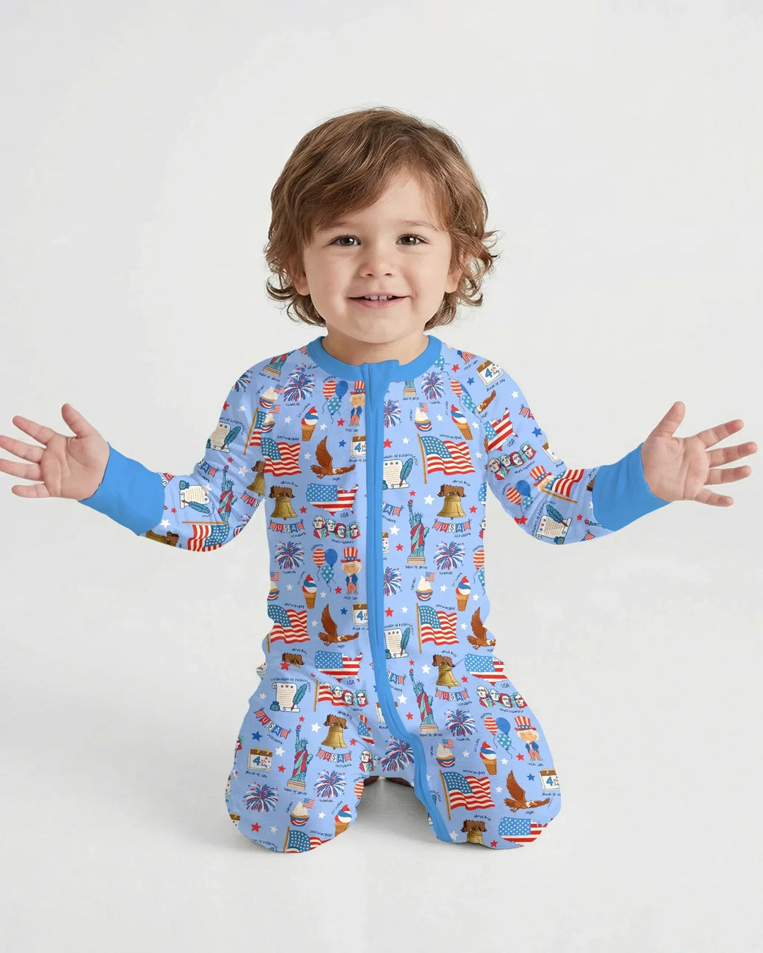 Hand Drawn Patriotic Iconic Bamboo Convertible Zippy