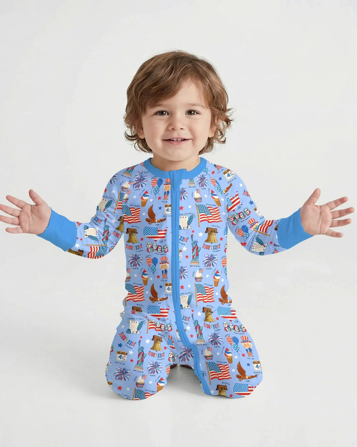 Hand Drawn Patriotic Iconic Bamboo Convertible Zippy