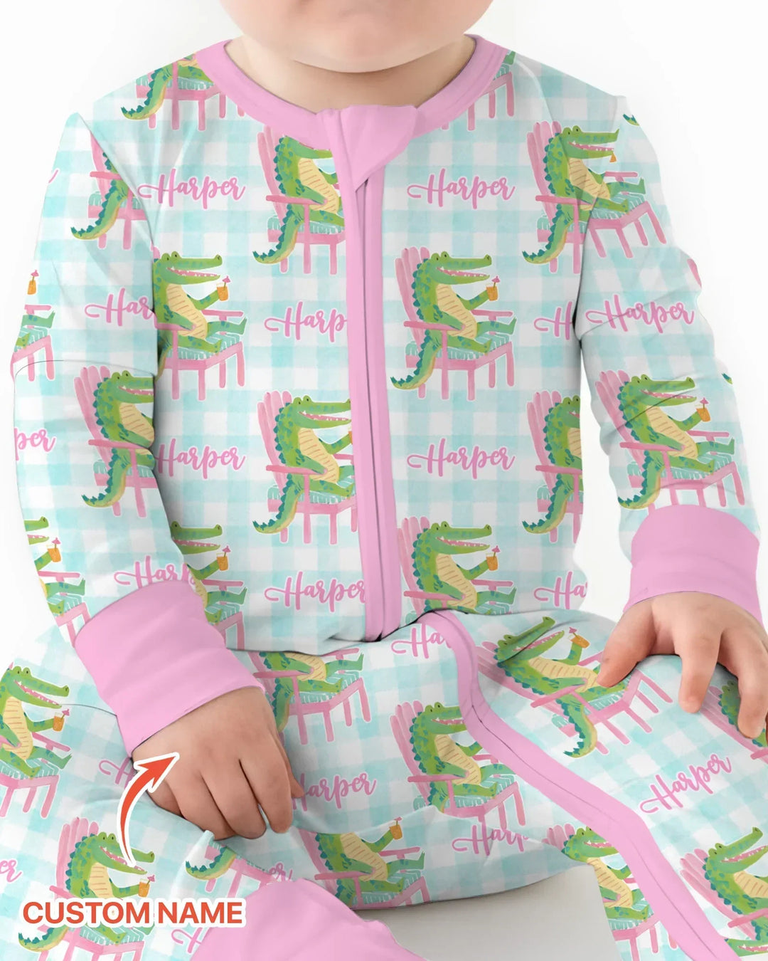 Custom Name Preppy Later Gator Bamboo Convertible Zippy