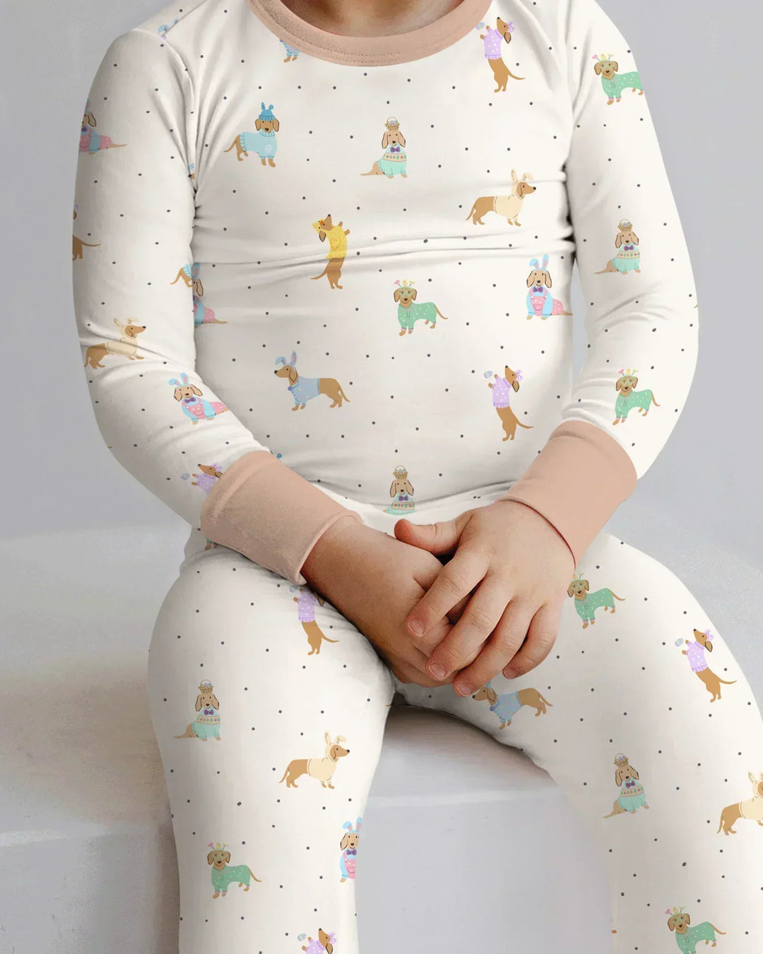 Easter Dachshund Bamboo Two Piece Long Sleeve Pajama Set