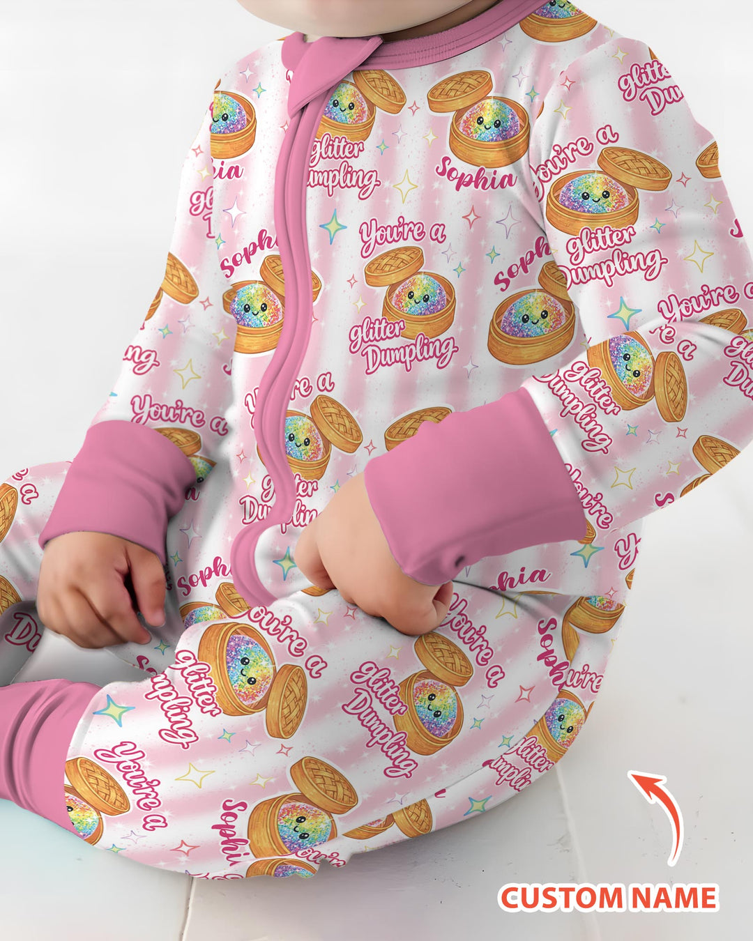 Personalized You're Glitter Dumpling Bamboo Convertible Zippy