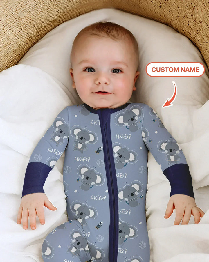 Custom Name Cosmic Koala Bamboo Convertible Zippy