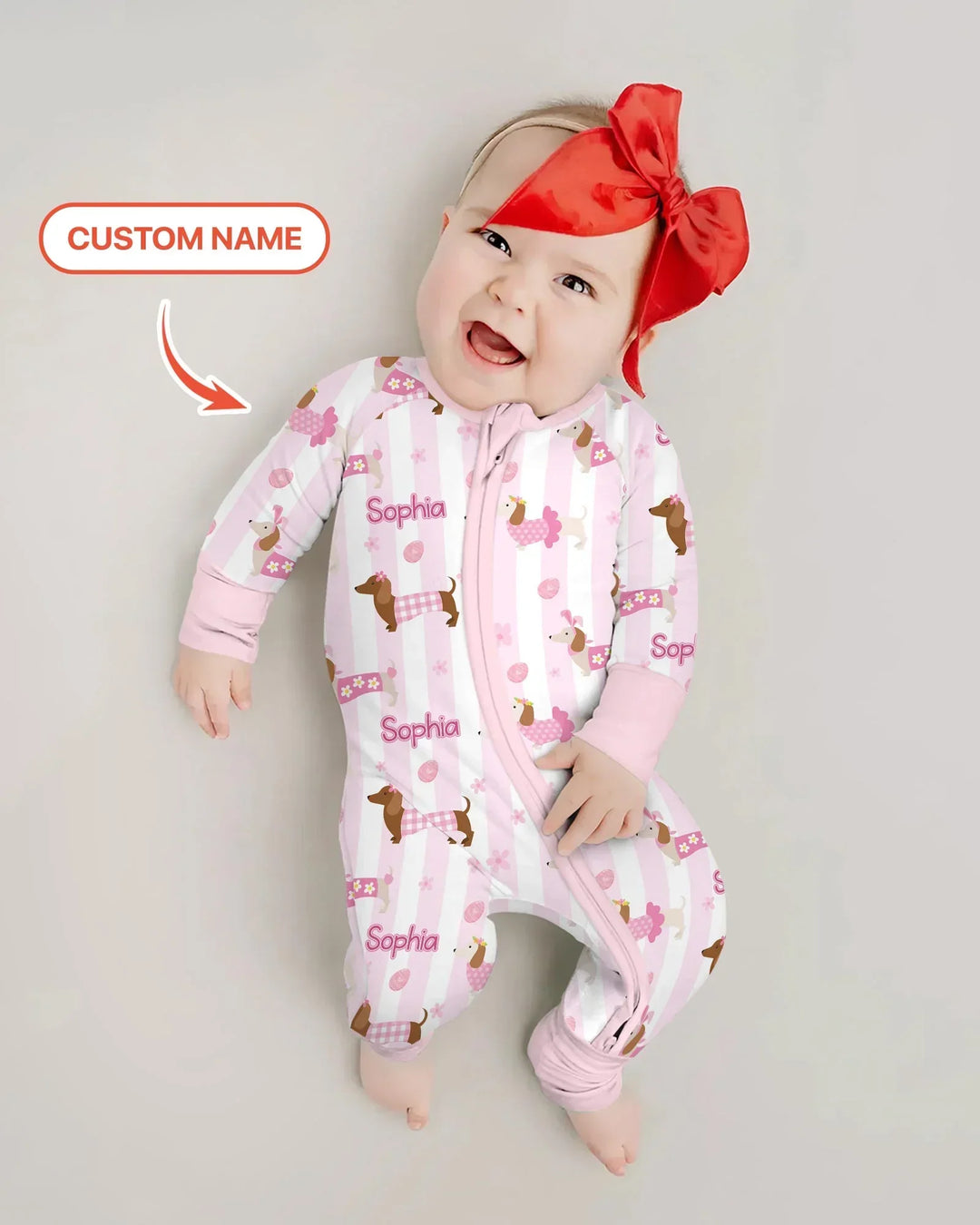 Custom Name Easter Dachshunds Family Matching Bamboo Convertible Zippy