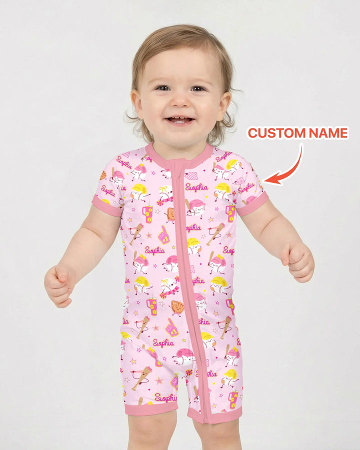 Baseball Mama and Mini Matching Bamboo Shorty Zippy
