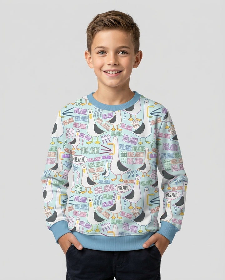 Teacher Teacher Teacher Funny Seagull Bamboo Crewneck Sweatshirt
