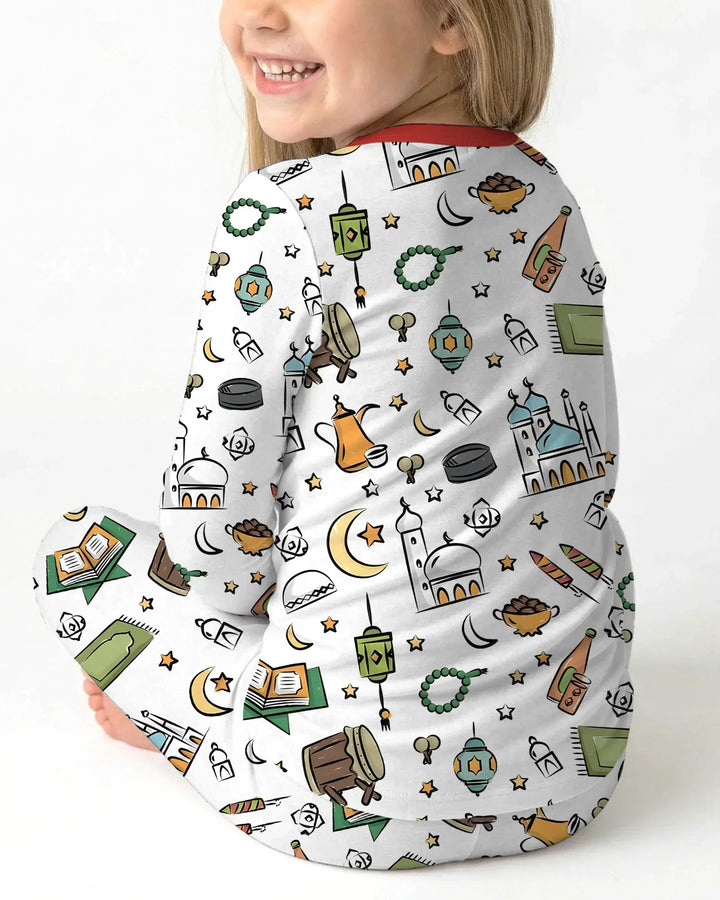 Ramadan Blessings Family Matching Bamboo Two Piece Long Sleeve Pajama Set