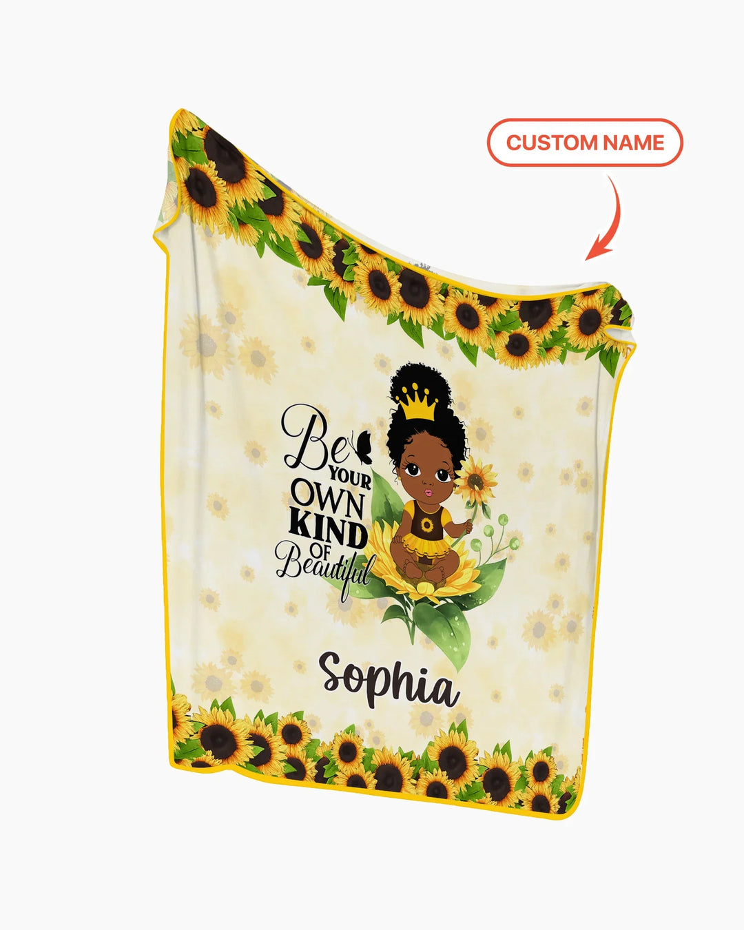 Custom Name Sunflower Queen Bamboo Blanket