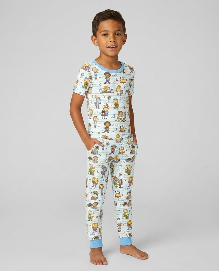 School Days Adventure Bamboo Two Piece Short Sleeve Pajama Set