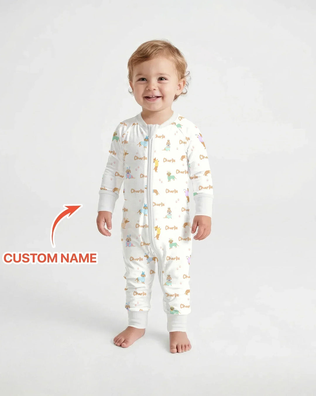 Custom Name Easter Dachshund Bamboo Convertible Zippy