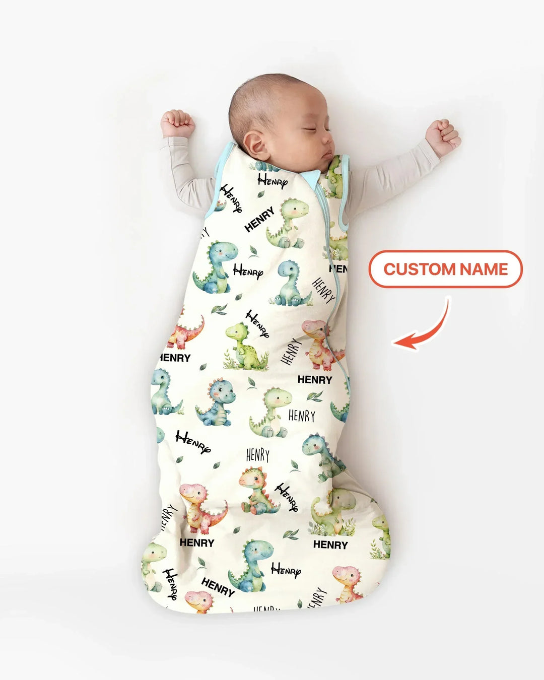 Dinosaur Custom Name Bamboo Sleep Bag