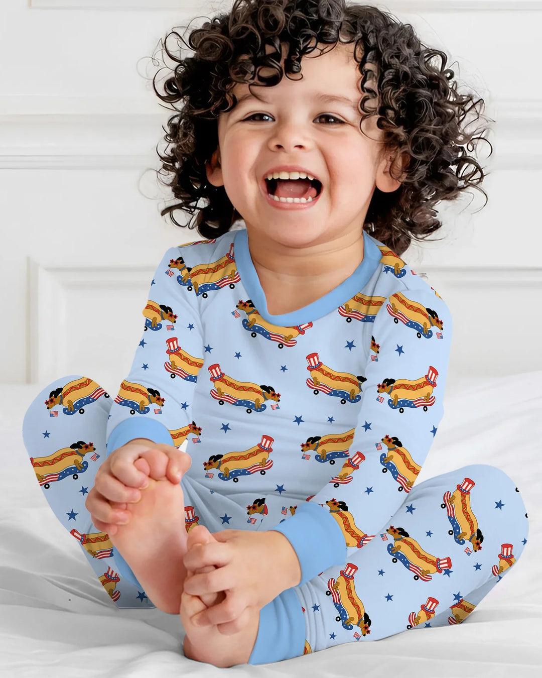 American Hot Dog Bamboo Two Piece Long Sleeve Pajama Set