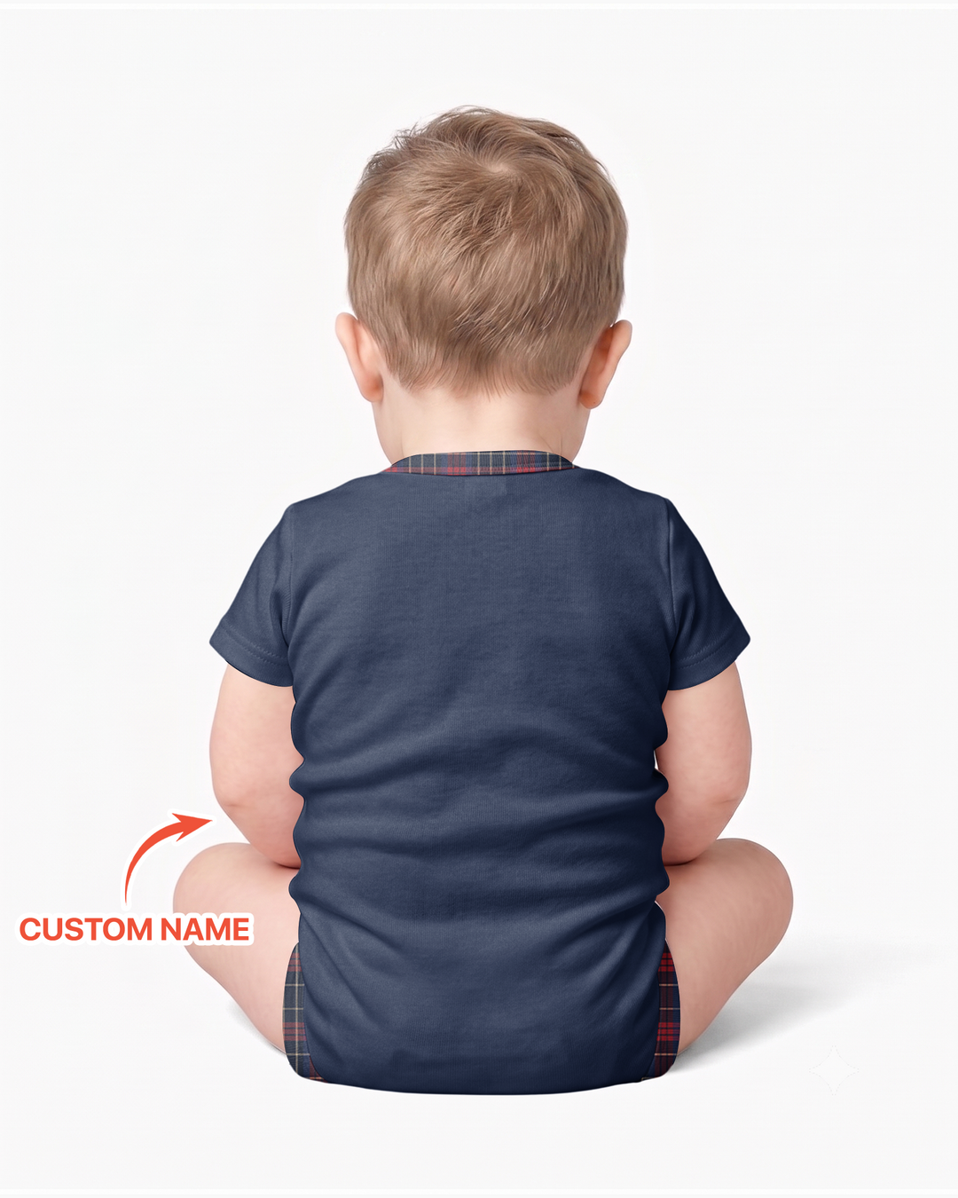 Custom Name North Pole Plaid Bamboo Bodysuit
